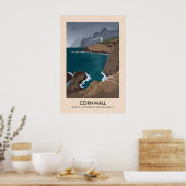Cornwall AONB Travel Poster ポスター (キッチン)