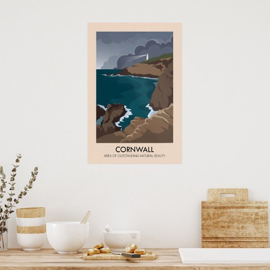 Cornwall AONB Travel Poster ポスター (キッチン)