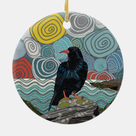 cornwall chough セラミックオーナメント (裏面)