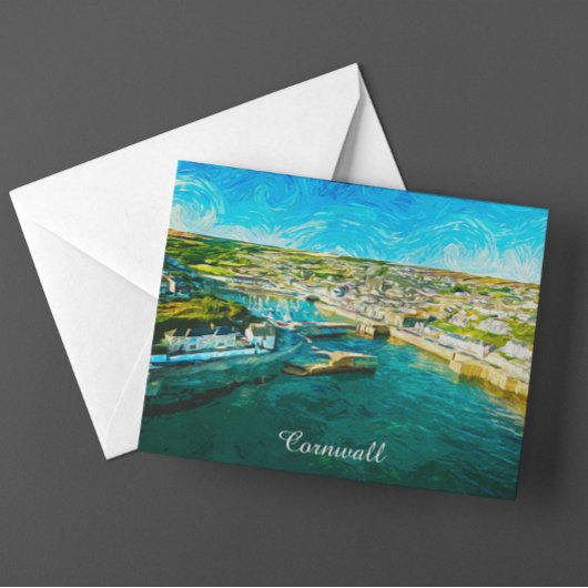 Cornwall England Coastal Scenery Oil Paint ポストカード