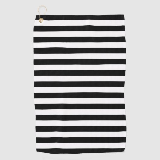 Cornwall flag stripes black white line pattern sym ゴルフタオル (正面)