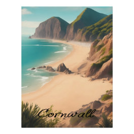 Cornwall UK Beach Travel Poster ポスター