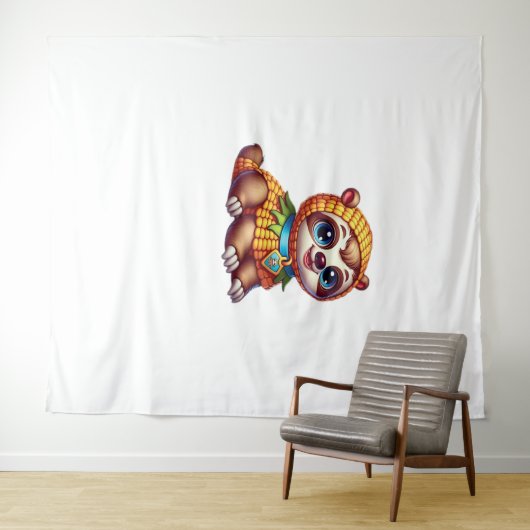 Corny Cueness Halloween's Sweeest Sloth Oversize タペストリー (インサイチュ(横))