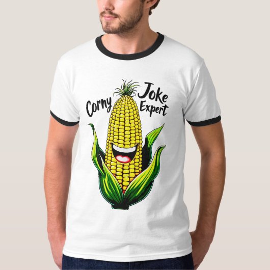Corny Joke Expert:おもしろいとコーンお洒落グラフィック Tシャツ (正面)