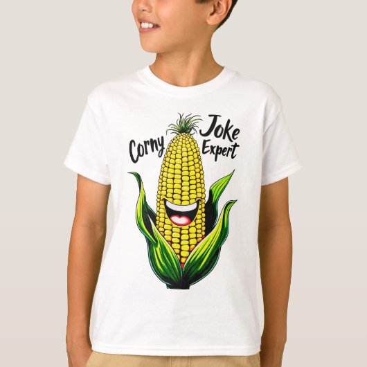 Corny Joke Expert:おもしろいとコーンお洒落グラフィック Tシャツ (正面)