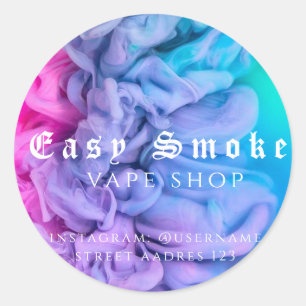 Corolful Smoke VapeショップクラシックRound Sticker ラウンドシール