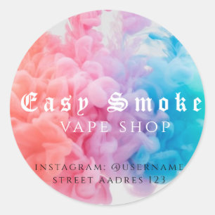 Corolful Smoke VapeショップクラシックRound Sticker ラウンドシール
