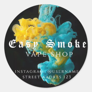 Corolful Smoke VapeショップクラシックRound Sticker ラウンドシール