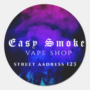 Corolful Smoke VapeショップクラシックRound Sticker ラウンドシール
