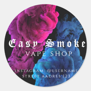 Corolful Smoke VapeショップクラシックRound Sticker ラウンドシール