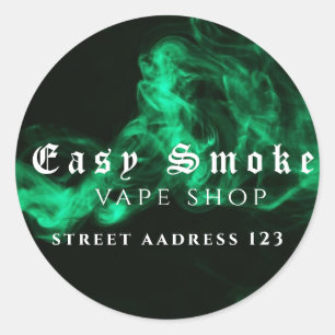 Corolful Smoke VapeショップクラシックRound Sticker ラウンドシール