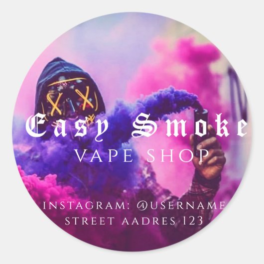 Corolful Smoke VapeショップクラシックRound Sticker ラウンドシール (正面)