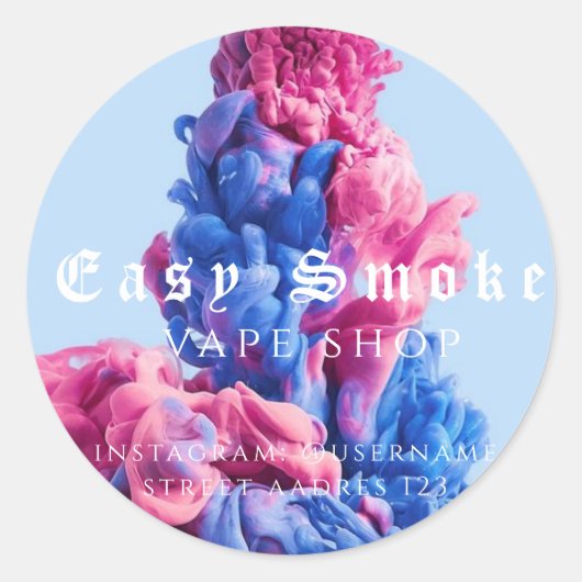 Corolful Smoke VapeショップクラシックRound Sticker ラウンドシール (正面)