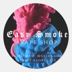 Corolful Smoke VapeショップクラシックRound Sticker ラウンドシール