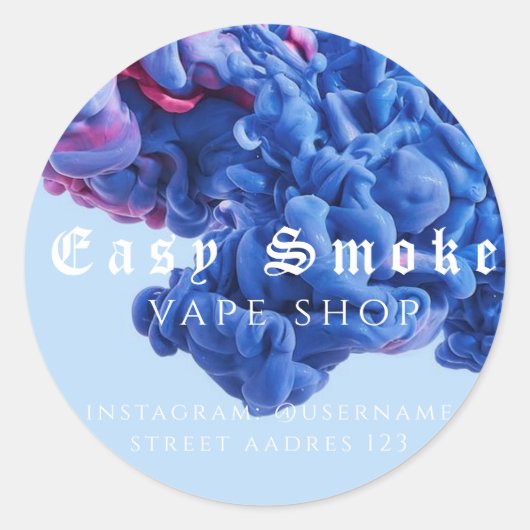 Corolful Smoke VapeショップクラシックRound Sticker ラウンドシール (正面)