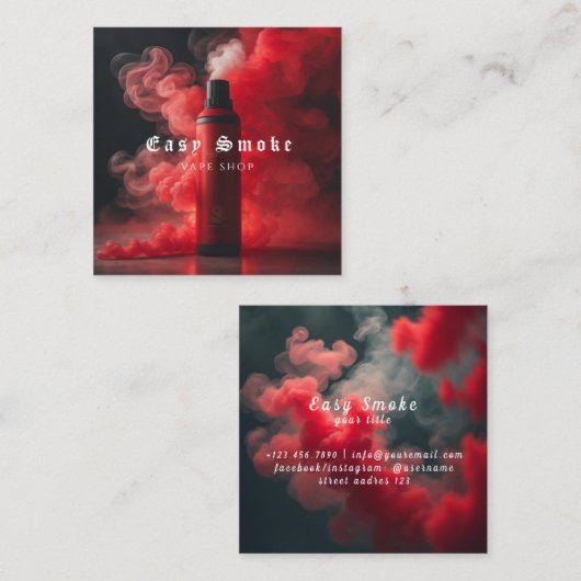 Corolful Smoke Vape Shop名刺 スクエア名刺 (正面/裏面)
