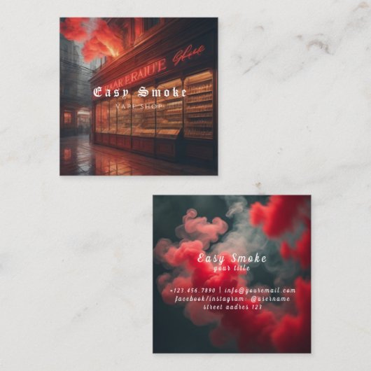 Corolful Smoke Vape Shop名刺 スクエア名刺 (正面/裏面)