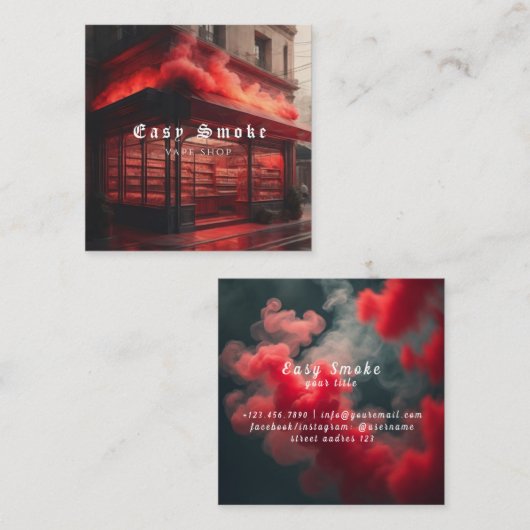 Corolful Smoke Vape Shop名刺 スクエア名刺 (正面/裏面)