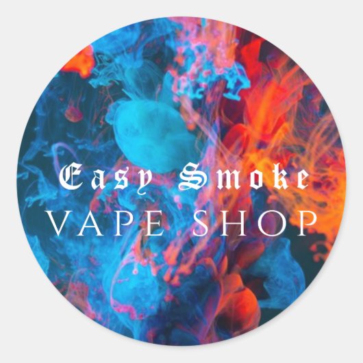 Corolful Smoke Vape Shop Business ラウンドシール (正面)