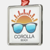 Corolla Beach North Carolina Sunglasses メタルオーナメント (左)
