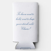 Corolla NC Map Elegant OBX Navy Blue Wedding Favor スリム缶クーラー (裏面)