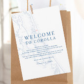 Corolla NC Map Wedding Welcome Itinerary Navy Blue サンキューカード