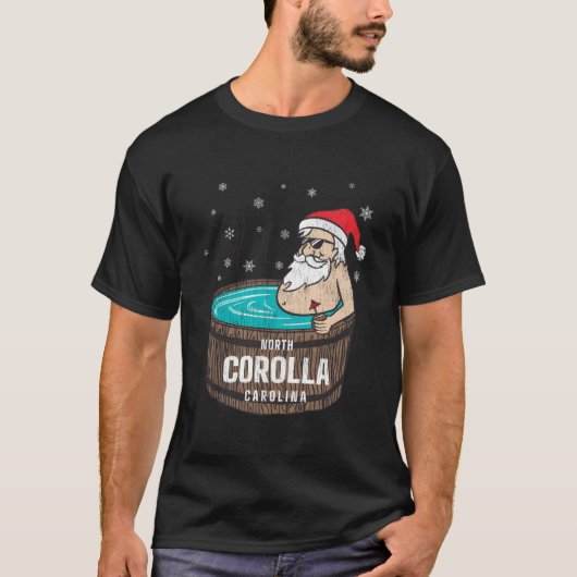 Corolla Nc Vacationing Santa Hot Tub Tシャツ (正面)