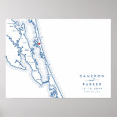 Corolla NC Wedding Modern Guest Book Poster ポスター (正面)