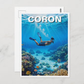 Coron Philippines Diver ポストカード (正面/裏面)