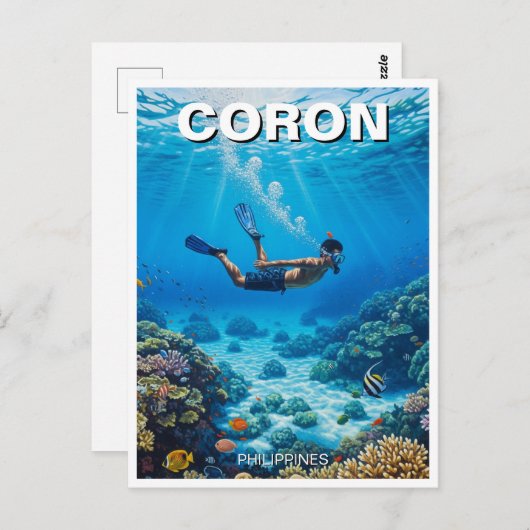 Coron Philippines Diver ポストカード (正面/裏面)