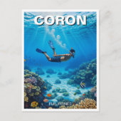 Coron Philippines Diver ポストカード (正面)