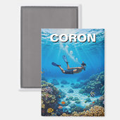 Coron Philippines Diver マグネット (正面/裏面)