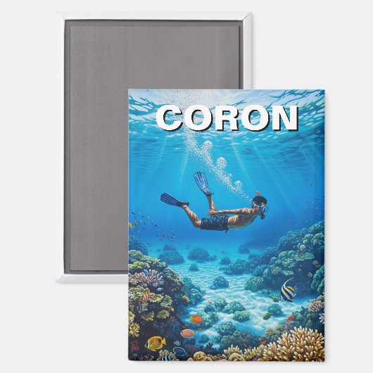 Coron Philippines Diver マグネット (正面/裏面)