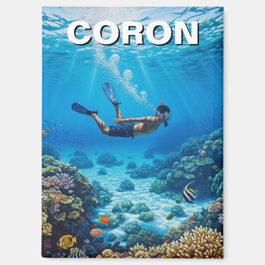 Coron Philippines Diver マグネット (正面)