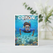 Coron Philippines Scuba Diver ポストカード (スタンド正面)