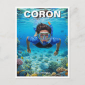 Coron Philippines Scuba Diver ポストカード (正面)