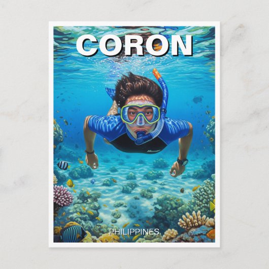 Coron Philippines Scuba Diver ポストカード (正面)