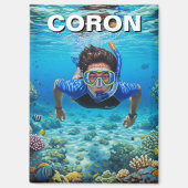 Coron Philippines Scuba Diver マグネット (正面)