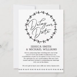 Coronaシンプル Virus Change Dateのカー結婚ド 招待状