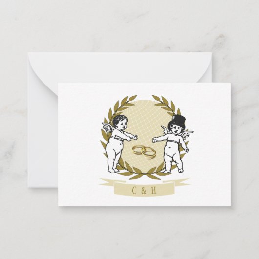 Corona Virusメッセージエンクロージャー(招待状付) ノートカード (裏面)