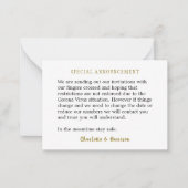 Corona Virusメッセージエンクロージャー(招待状付) ノートカード (正面)