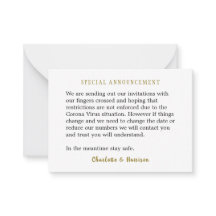 Corona Virusメッセージエンクロージャー(招待状付)