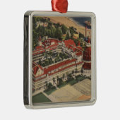 Coronado、ホテルのdel Coronadoの鳥瞰的なカリフォルニア- メタルオーナメント (右)