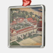 Coronado、ホテルのdel Coronadoの鳥瞰的なカリフォルニア- メタルオーナメント (左)