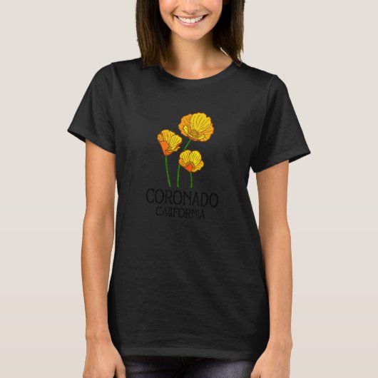 Coronado California CA Poppy Flower State City Vin Tシャツ (正面)