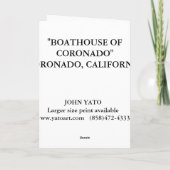 CORONADO、CORONADO、カリフォルニアのボートハウス シーズンカード (裏面)