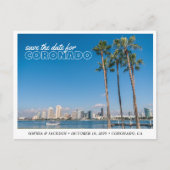 Coronado Wedding Save the Date Retro Postcard ポストカード (正面)