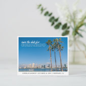 Coronado Wedding Save the Date Retro Postcard ポストカード (スタンド正面)