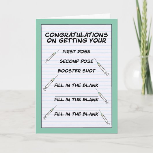 Coronavirusショットブースターおめでとうございます シーズンカード (正面)