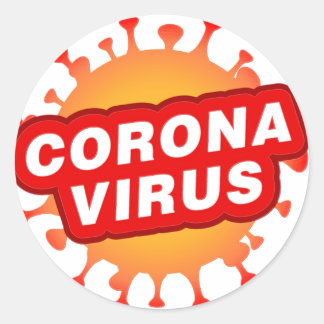 CoronaVirusステッカーCovid19 Corona Virus文字 ラウンドシール
